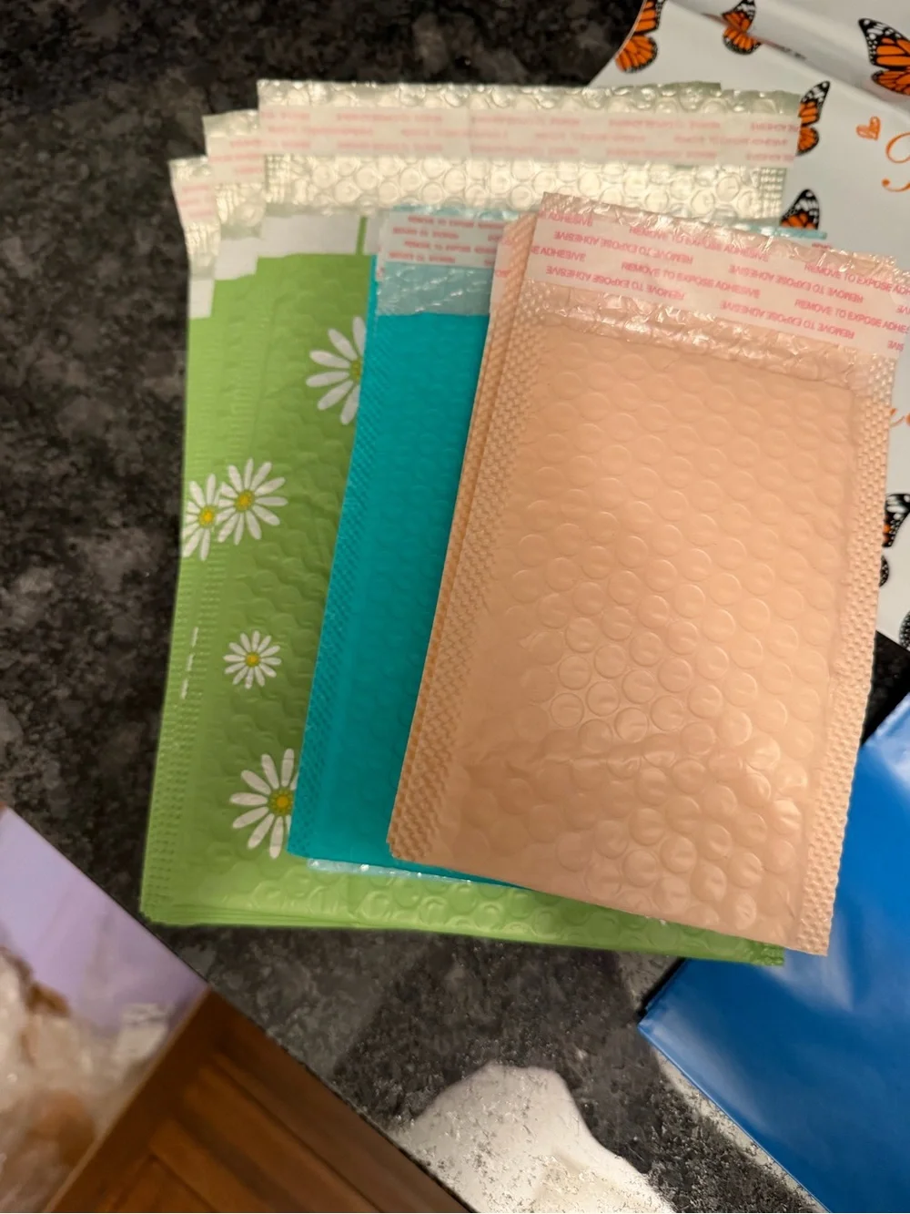 Bundle of 55 Poly Mailer & Bubble Pouch Shipping Supplies Assorted Size & Design